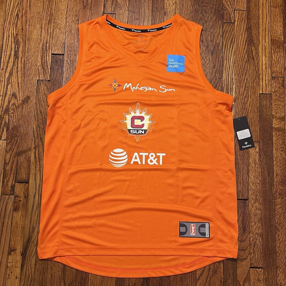 Joquel Jones Connecticut Sun 2018 Primary Jersey Fanatics Size Large Orange NWT
